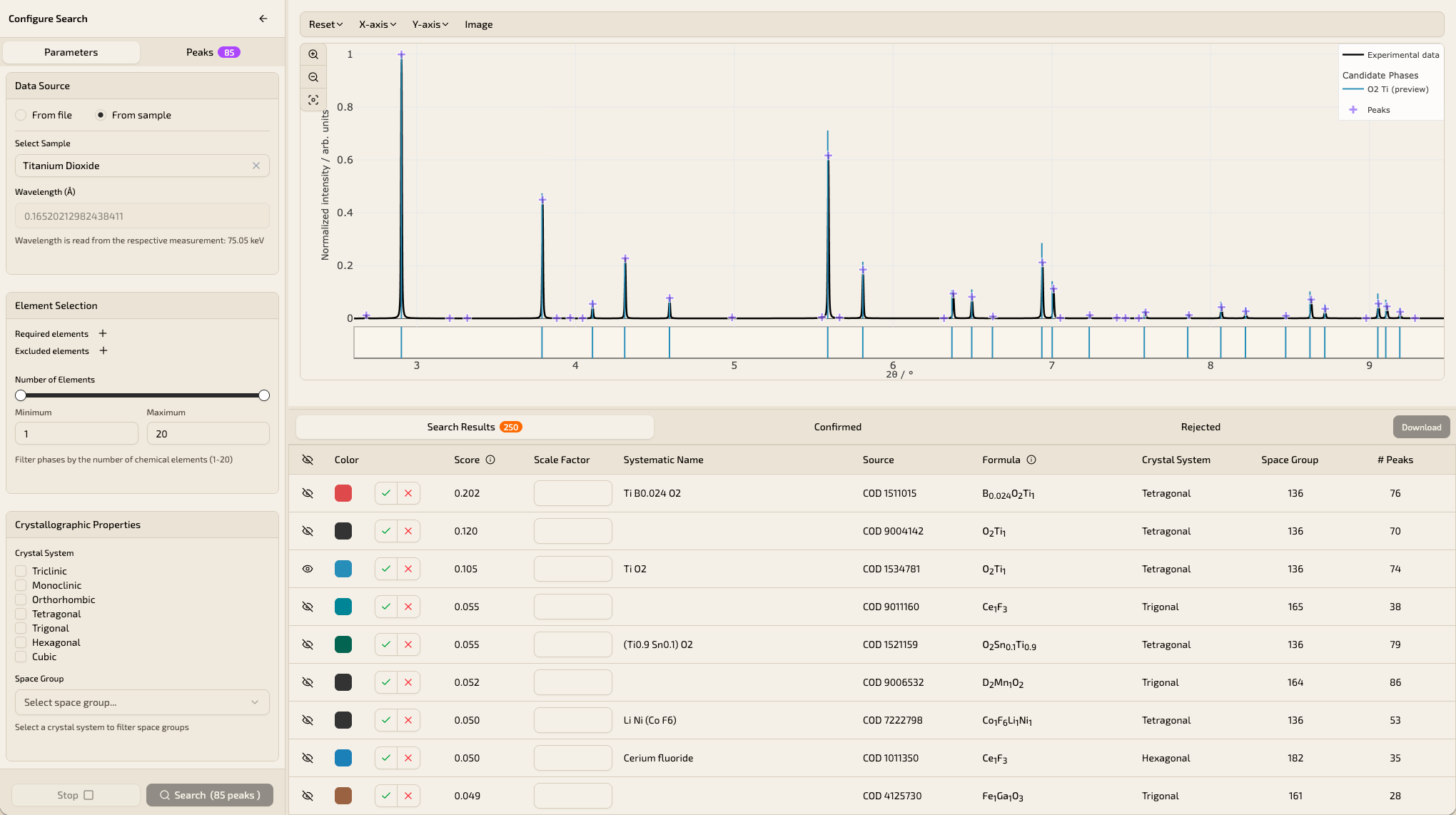 Search Match interface